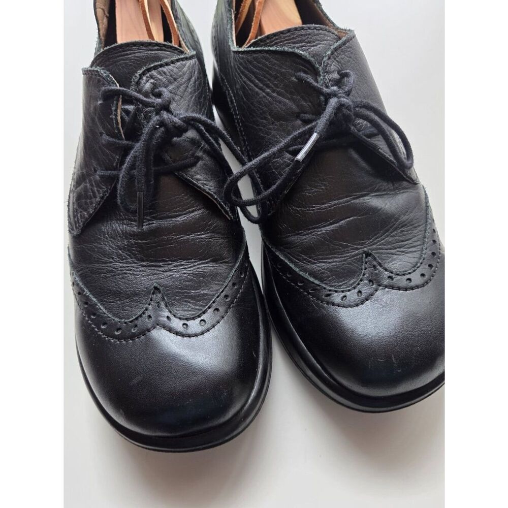 Dromedaris Hornbill Leather Comfort Lace Up Oxfords Size EU 42 Black Wingtip - Picture 3 of 9